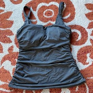 Athleta Aqualuxe Grey swim tankini 36 B/C